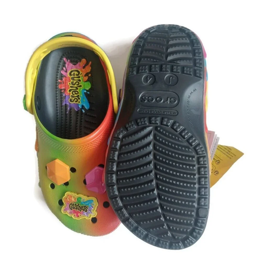 CROCS Big Kid Size J4 Womens 6 Gushers Slip On Classic Clogs K Shoes Multi Color - Picture 8 of 9